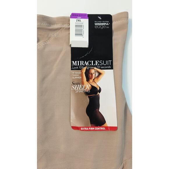 NWT Miraclesuit 2789 Extra Firm Control High Waist Thigh Slimmer nude 2XL NEW - Picture 3 of 5